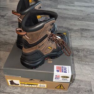 NET KEEN Men's Black and Brown Utility Boots